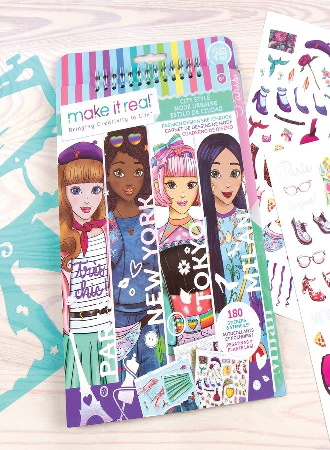 ميك إت ريل دفتر رسم تصميم الأزياء: إبداع متفتح، دفتر رسم تصميم الأزياء: ألوان الباستيل الزاهية، دفتر رسم تصميم الأزياء: أزياء المدينة - Image 3